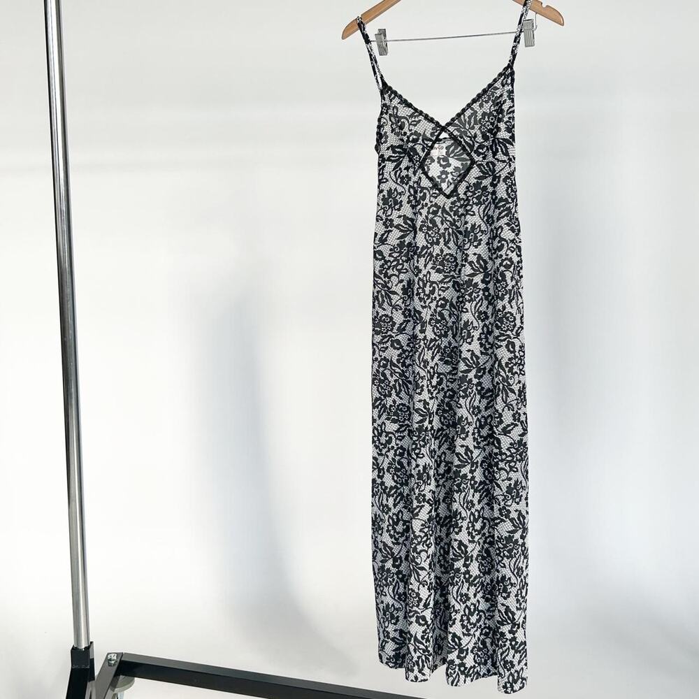 Lace Printed Vintage Slip Maxi Dress